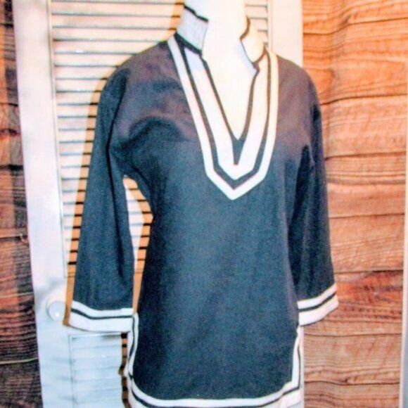 Sherry Taylor Sm Nautical Linen Blend Blouse - Picture 11 of 12